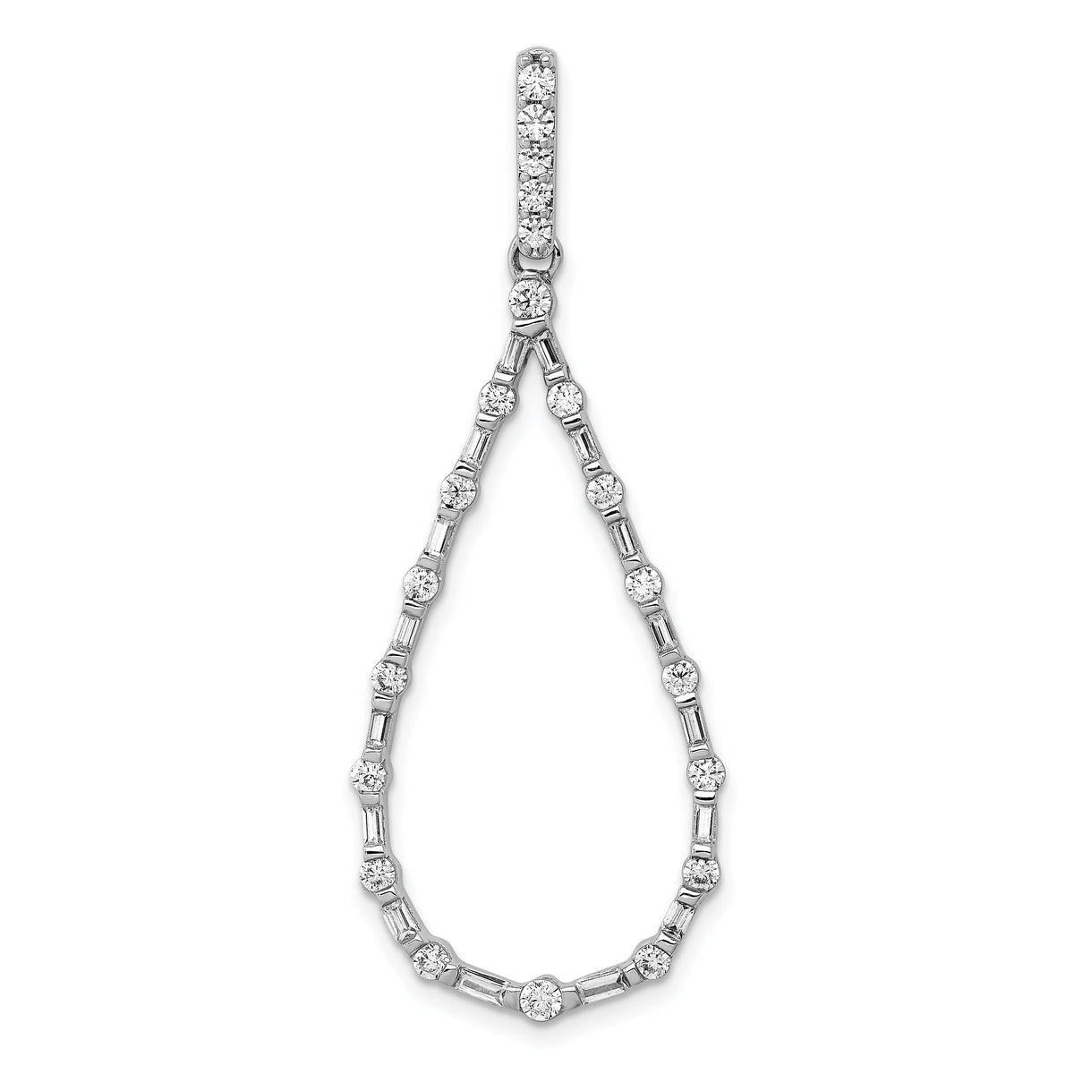 14k White Gold 3/4ct. Diamond Teardrop Pendant-PM3829-075-WA