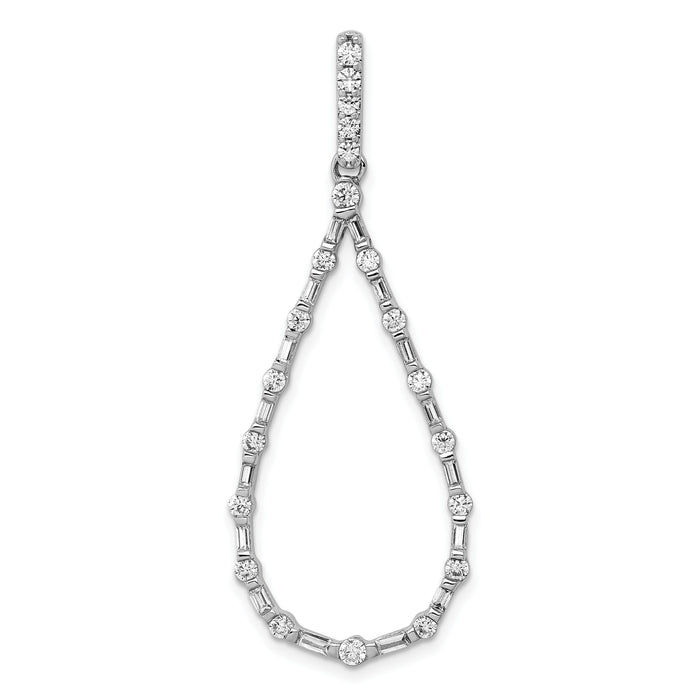 14k White Gold 3/4ct. Diamond Teardrop Pendant-PM3829-075-WA