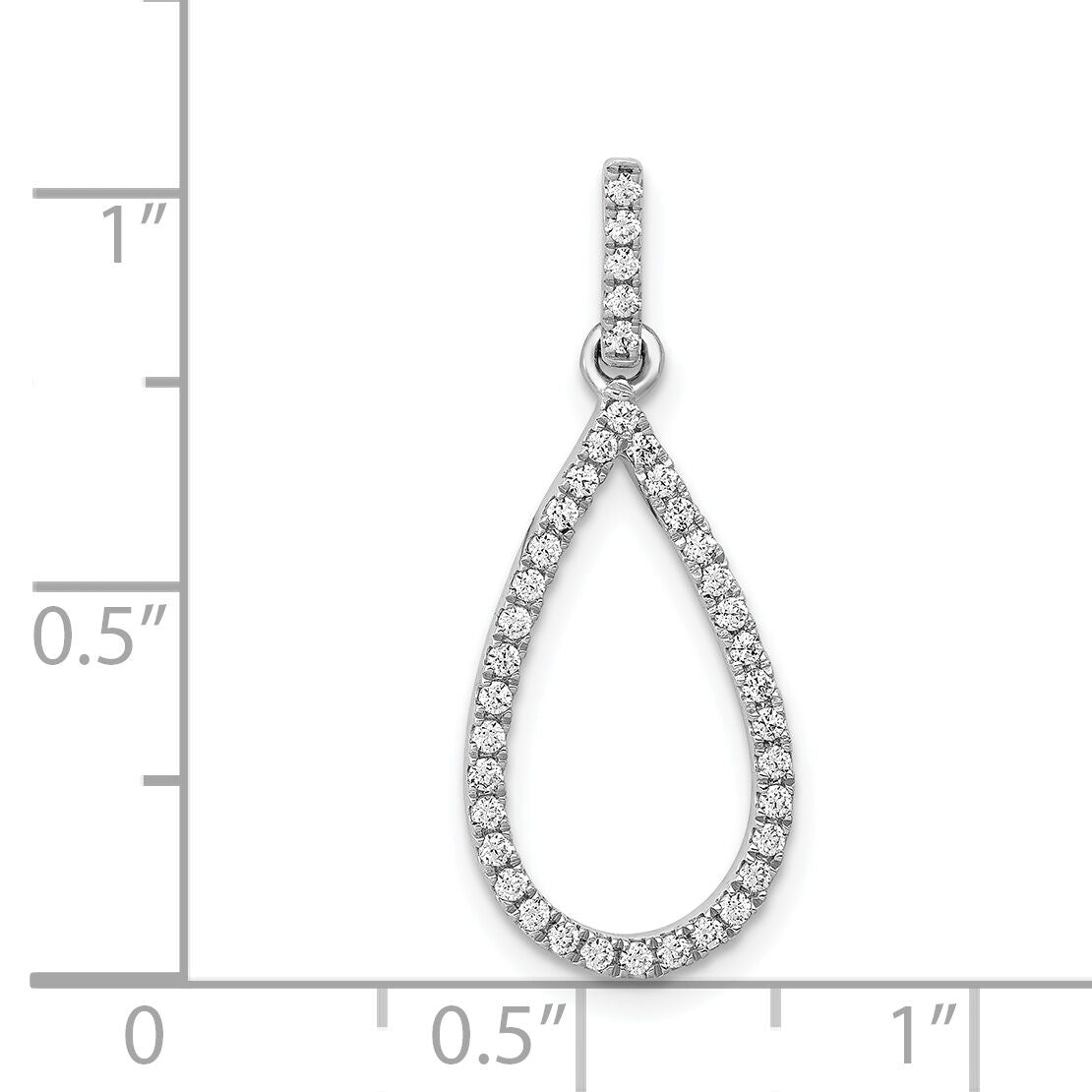 14k White Gold 1/4ct. Diamond Teardrop Pendant-PM3832-025-WA
