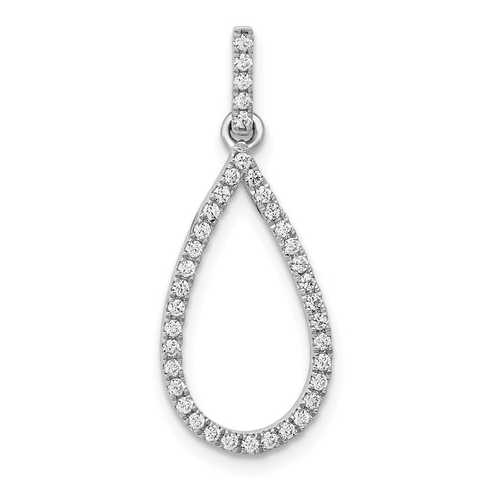 14k White Gold 1/4ct. Diamond Teardrop Pendant-PM3832-025-WA