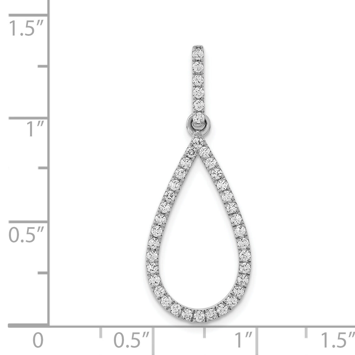 14k White Gold 1/2ct. Diamond Teardrop Pendant-PM3832-050-WA