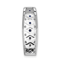 14k White Gold 1/5ct. Diamond and .31 Sapphire Fancy Chain Slide-PM3850-SA-020-WA
