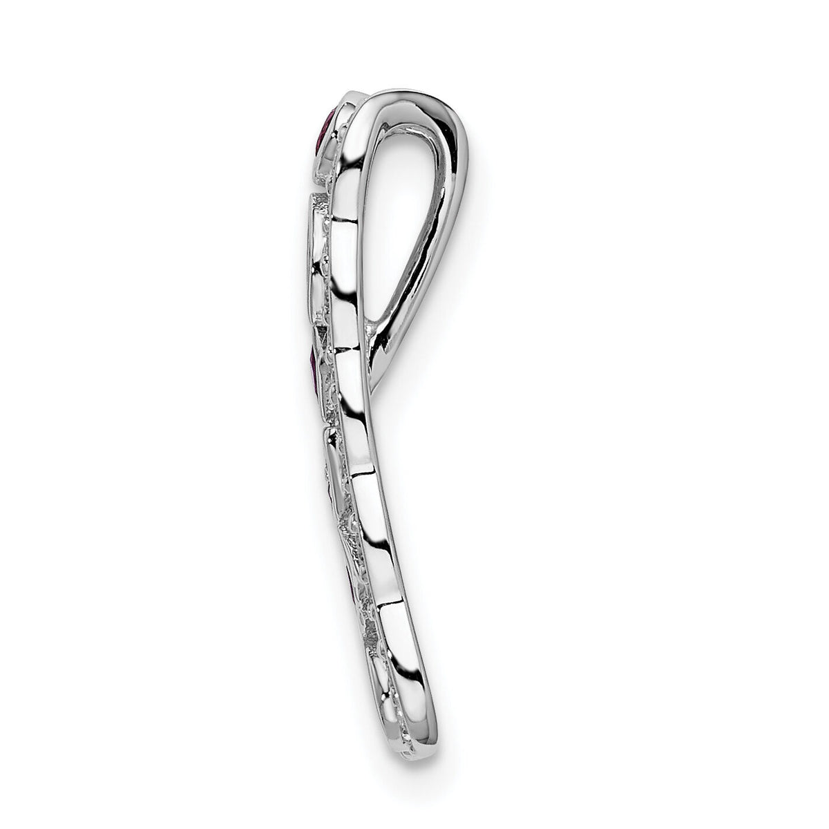 14k White Gold Diamond and .17 Ruby Fancy Chain Slide-PM3852-RU-020-WA