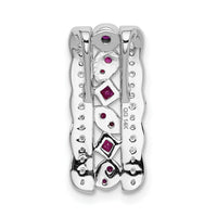 14k White Gold Diamond and .17 Ruby Fancy Chain Slide-PM3852-RU-020-WA