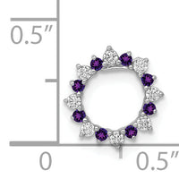 14k White Gold Diamond and .08 Amethyst Fancy Circle Chain Slide-PM3855-AM-012-WA