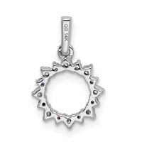 14k White Gold Diamond and .08 Amethyst Fancy Circle Pendant-PM3856-AM-012-WA