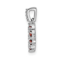 14k White Gold Diamond and .08 Garnet Fancy Circle Pendant-PM3856-GA-012-WA