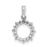 14k White Gold Diamond and .08 Peridot Fancy Circle Pendant-PM3856-PE-012-WA