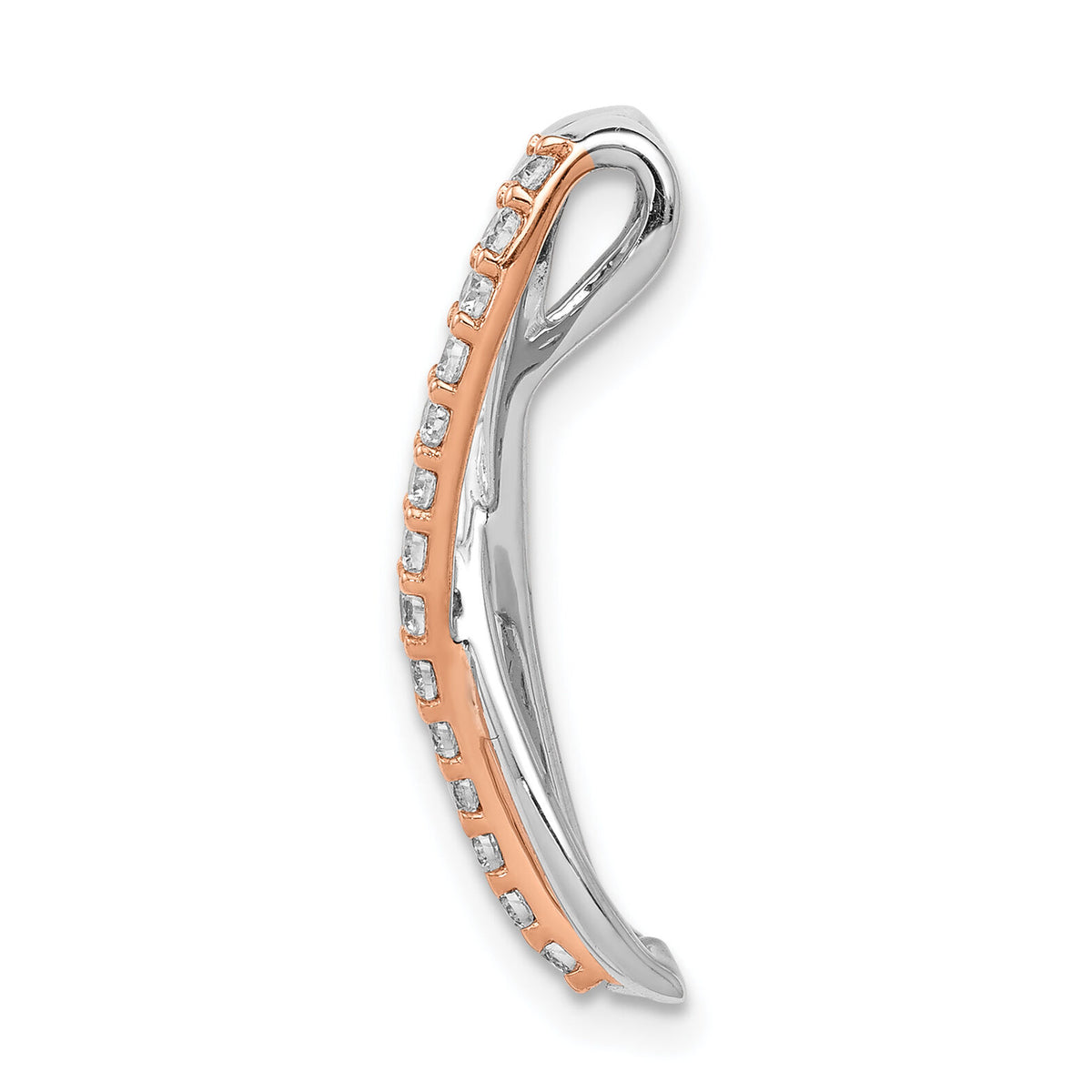 14k Rose and White Gold 1/5ct. Diamond Fancy Twisted Chain Slide-PM3858-020-RWA