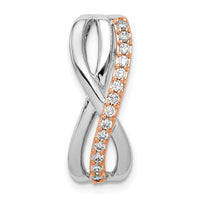 14k Rose and White Gold 1/5ct. Diamond Fancy Twisted Chain Slide-PM3858-020-RWA