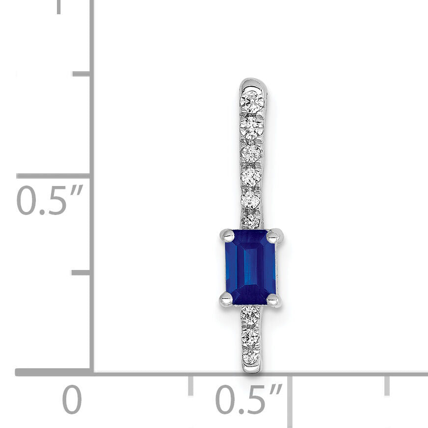 14k White Gold Diamond and .24 Sapphire Fancy Chain Slide-PM3874-SA-008-WA