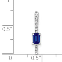 14k White Gold Diamond and .24 Sapphire Fancy Chain Slide-PM3874-SA-008-WA