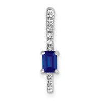 14k White Gold Diamond and .24 Sapphire Fancy Chain Slide-PM3874-SA-008-WA