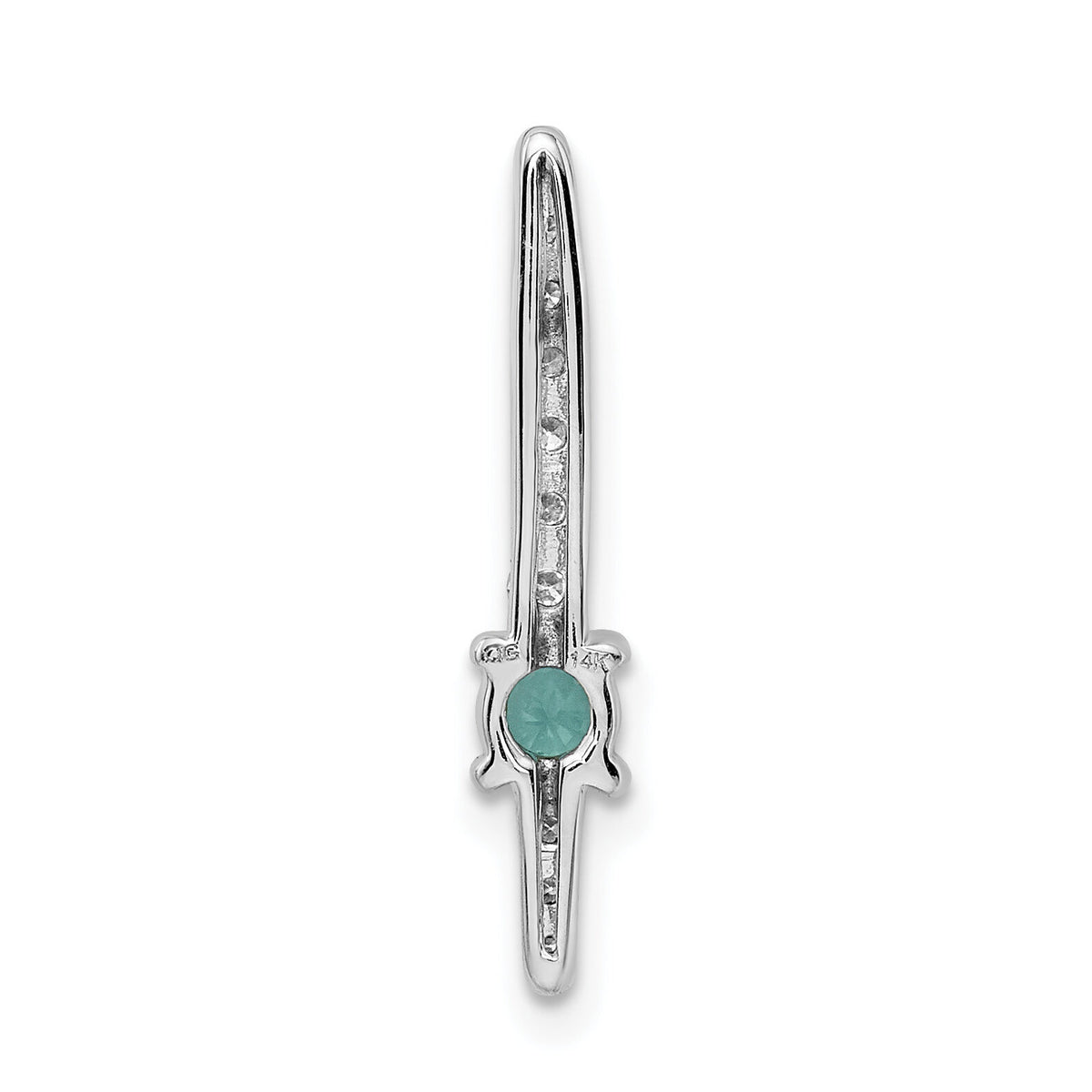 14k White Gold Diamond and Emerald Fancy Chain Slide-PM3876-EM-033-WA