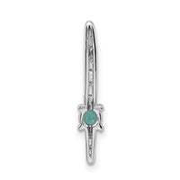 14k White Gold Diamond and Emerald Fancy Chain Slide-PM3876-EM-033-WA