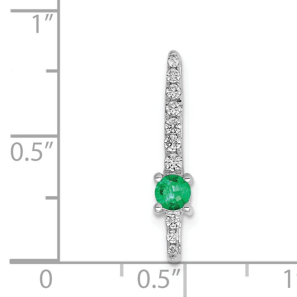 14k White Gold Diamond and Emerald Fancy Chain Slide-PM3876-EM-033-WA