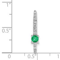 14k White Gold Diamond and Emerald Fancy Chain Slide-PM3876-EM-033-WA
