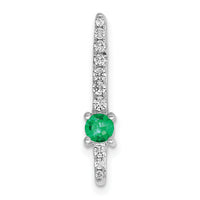 14k White Gold Diamond and Emerald Fancy Chain Slide-PM3876-EM-033-WA