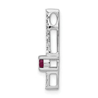 14k White Gold Diamond and .18 Ruby Fancy Chain Slide-PM3876-RU-033-WA