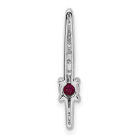 14k White Gold Diamond and .18 Ruby Fancy Chain Slide-PM3876-RU-033-WA