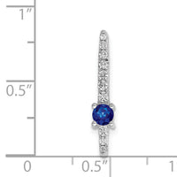 14k White Gold Diamond and .18 Sapphire Fancy Chain Slide-PM3876-SA-033-WA