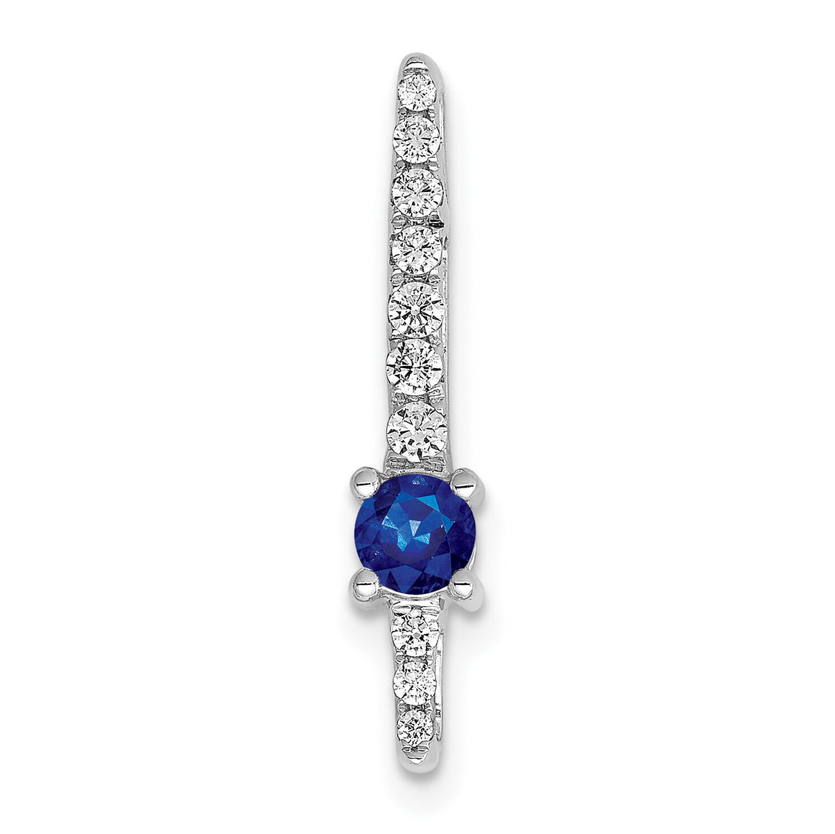14k White Gold Diamond and .18 Sapphire Fancy Chain Slide-PM3876-SA-033-WA
