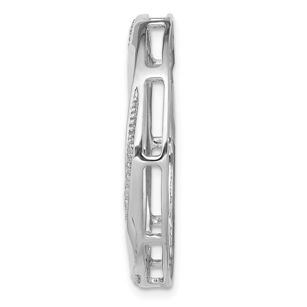 14k White Gold 1/5ct. Diamond Fancy Twist Circle Chain Slide-PM3889-020-WA