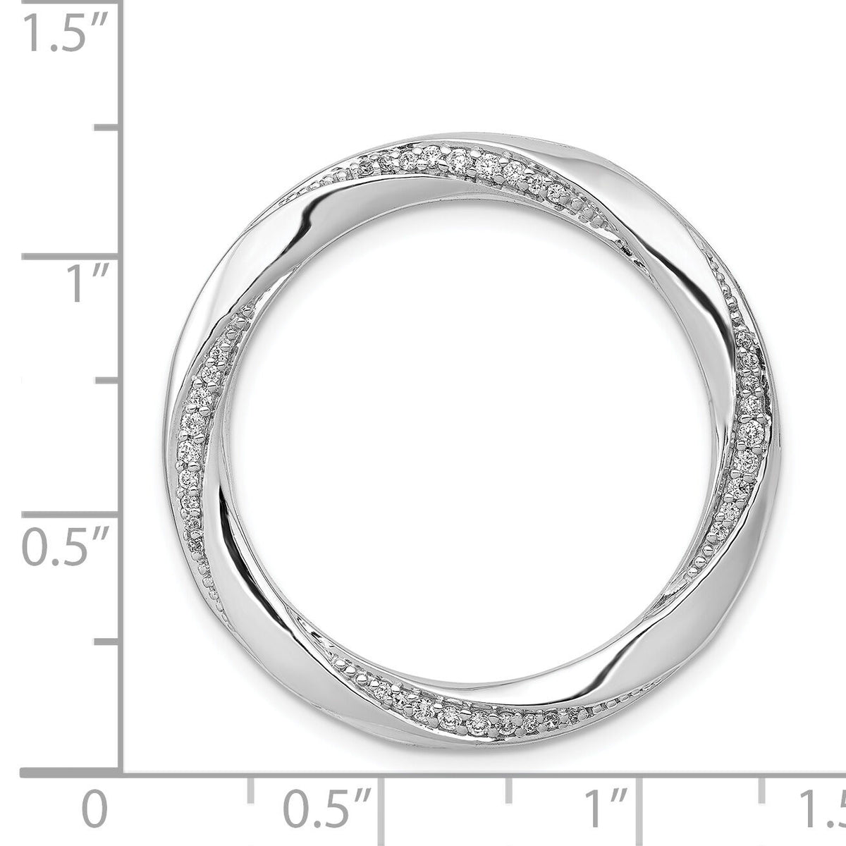 14k White Gold 1/5ct. Diamond Fancy Twist Circle Chain Slide-PM3889-020-WA
