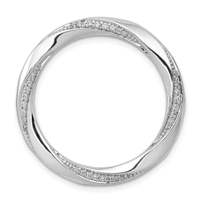 14k White Gold 1/5ct. Diamond Fancy Twist Circle Chain Slide-PM3889-020-WA