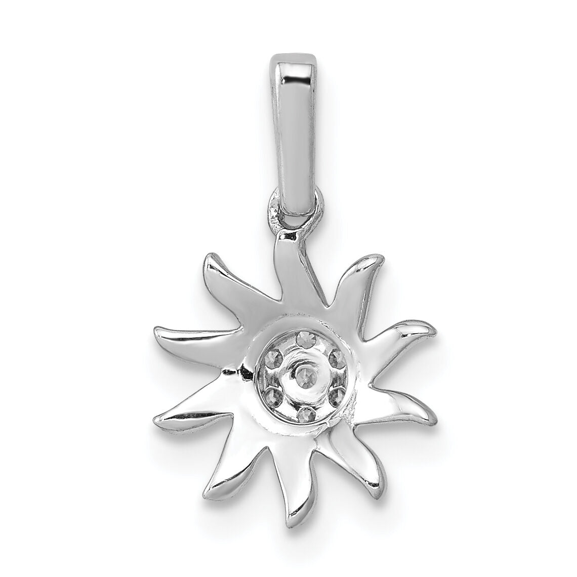 14k White Gold 1/15ct. Diamond Fancy Sun Pendant-PM3919-007-WA