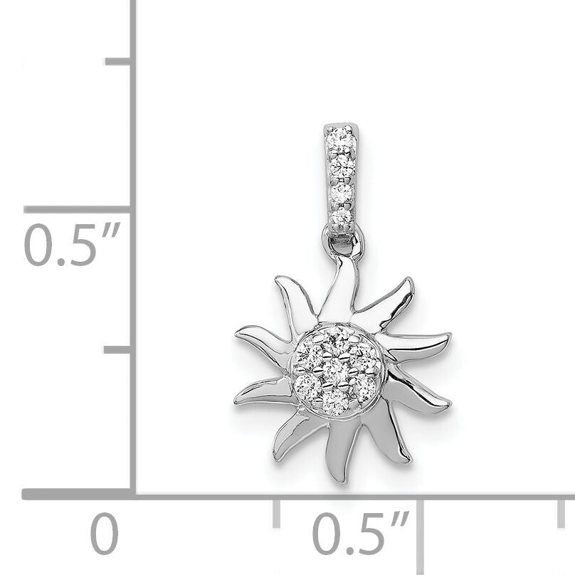 14k White Gold 1/15ct. Diamond Fancy Sun Pendant-PM3919-007-WA