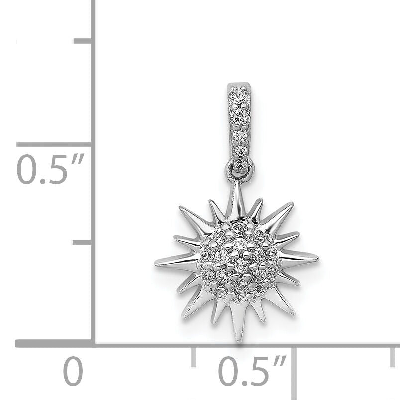 14k White Gold 1/10ct. Diamond Fancy Sun/Star Pendant-PM3920-010-WA