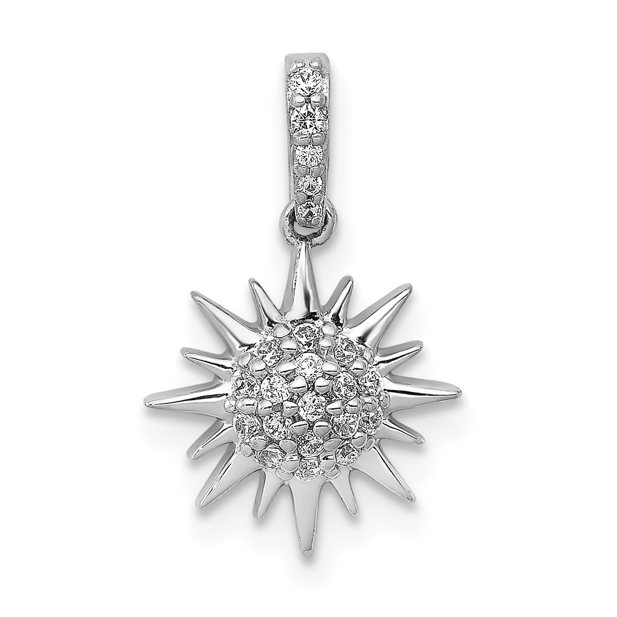 14k White Gold 1/10ct. Diamond Fancy Sun/Star Pendant-PM3920-010-WA