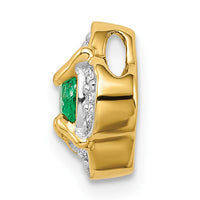 14k Diamond and .33 Emerald Fancy Chain Slide-PM3923-EM-007-YA