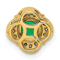 14k Diamond and .33 Emerald Fancy Chain Slide-PM3923-EM-007-YA