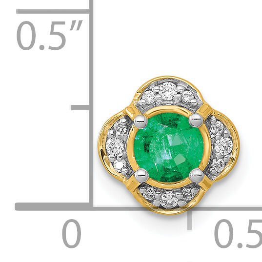 14k Diamond and .33 Emerald Fancy Chain Slide-PM3923-EM-007-YA