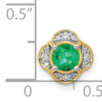 14k Diamond and .33 Emerald Fancy Chain Slide-PM3923-EM-007-YA