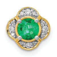 14k Diamond and .33 Emerald Fancy Chain Slide-PM3923-EM-007-YA
