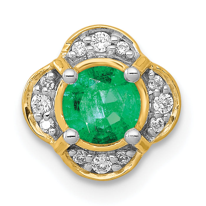 14k Diamond and .33 Emerald Fancy Chain Slide-PM3923-EM-007-YA