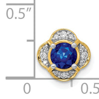 14k 1/15ct. Diamond and .33 Sapphire Fancy Chain Slide-PM3923-SA-007-YA