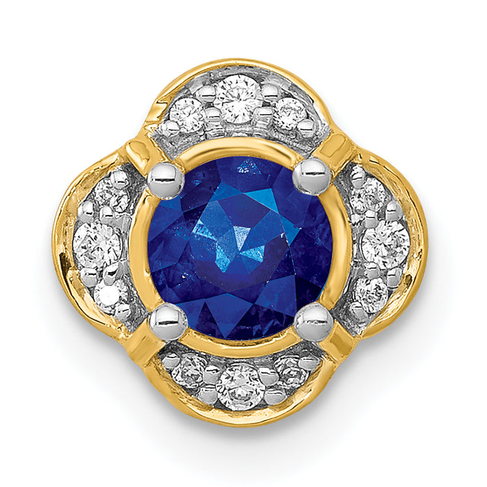 14k 1/15ct. Diamond and .33 Sapphire Fancy Chain Slide-PM3923-SA-007-YA