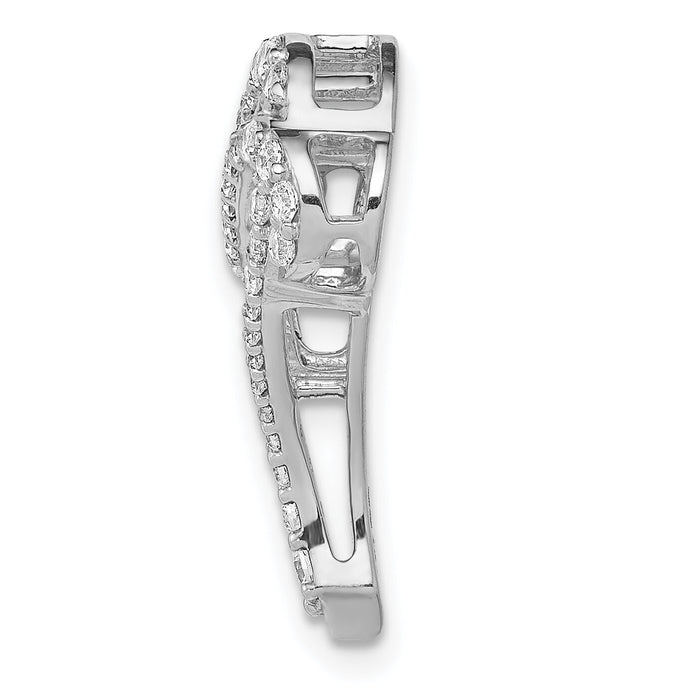14k White Gold 1/2ct. Diamond Infinity and Heart Chain Slide-PM3924-050-WA