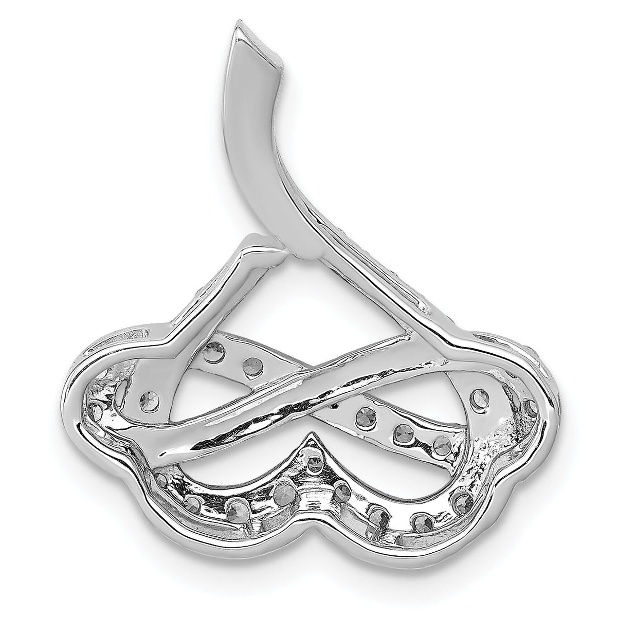 14k White Gold 1/2ct. Diamond Infinity and Heart Chain Slide-PM3924-050-WA
