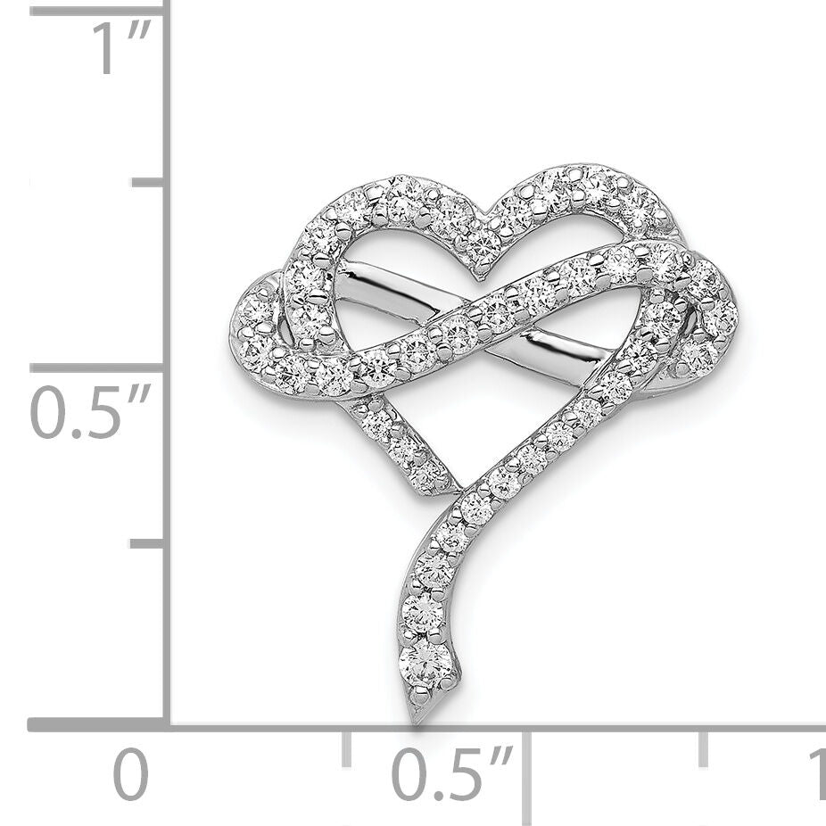 14k White Gold 1/2ct. Diamond Infinity and Heart Chain Slide-PM3924-050-WA