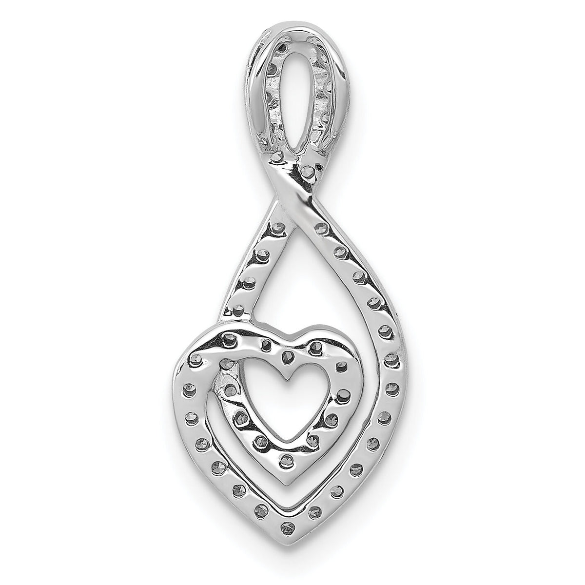 14k White Gold 1/4ct. Diamond Fancy Heart Infinity Chain Slide-PM3925-025-WA