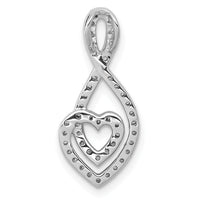 14k White Gold 1/4ct. Diamond Fancy Heart Infinity Chain Slide-PM3925-025-WA