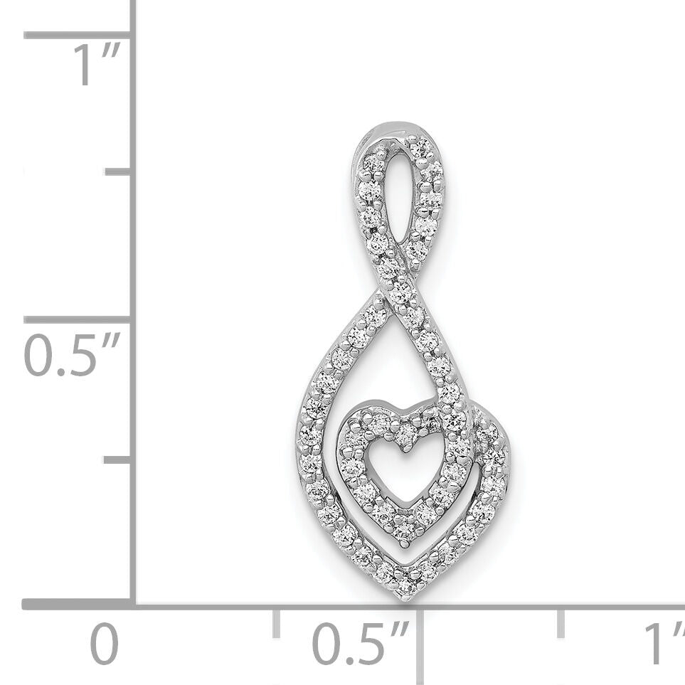 14k White Gold 1/4ct. Diamond Fancy Heart Infinity Chain Slide-PM3925-025-WA