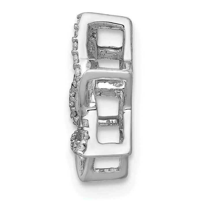 14k White Gold 1/10ct. Diamond Star of David Chain Slide-PM3937-010-WA