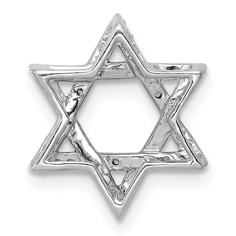 14k White Gold 1/10ct. Diamond Star of David Chain Slide-PM3937-010-WA