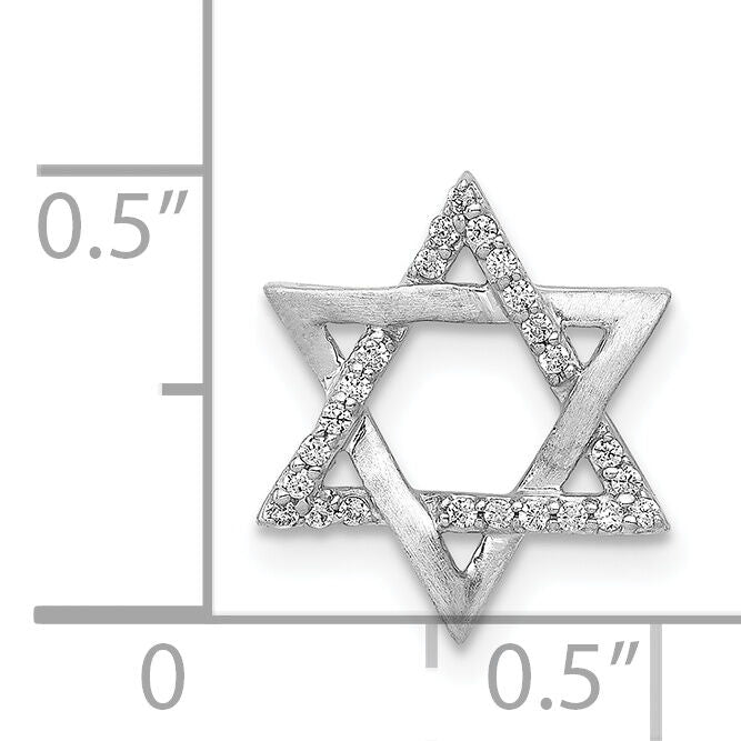 14k White Gold 1/10ct. Diamond Star of David Chain Slide-PM3937-010-WA